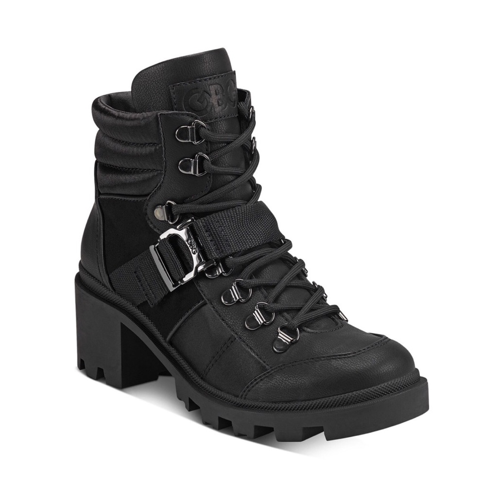 LAST PAIR **DIFFERENT LACES** Guess Lace Up Combat Black Booties